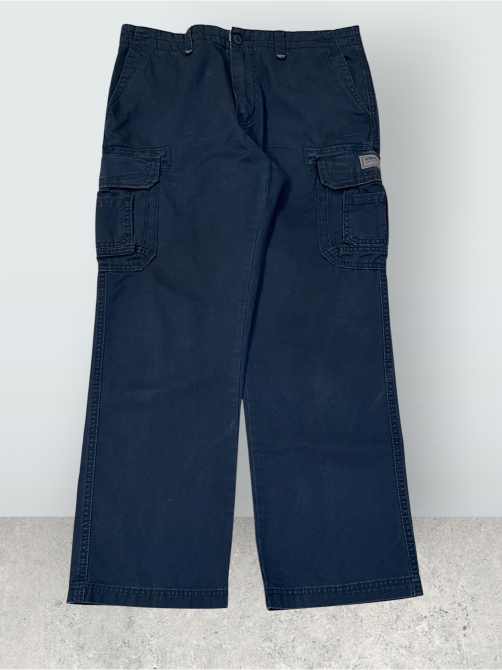 UNIONBAY Men's Genuine Sportswear Navy Cargo Pants With Lots Of Pockets Sz 34x30